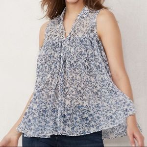 Lauren Conrad Sleeveless Floral Blouse |